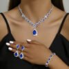 Celestial Elegance Bridal Jewelry Set – Necklace, Earrings & Bracelet