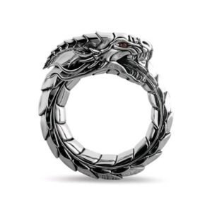Vintage Dragon Engraved Ring – Bold Metal Statement Piece