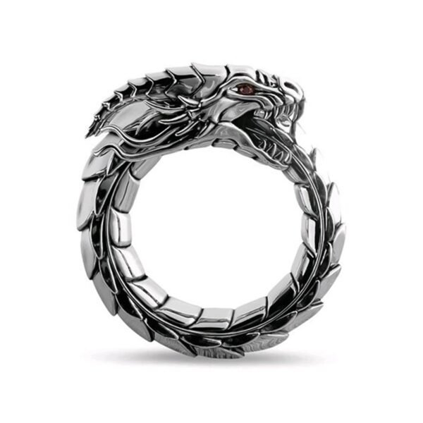 Vintage Dragon Engraved Ring – Bold Metal Statement Piece