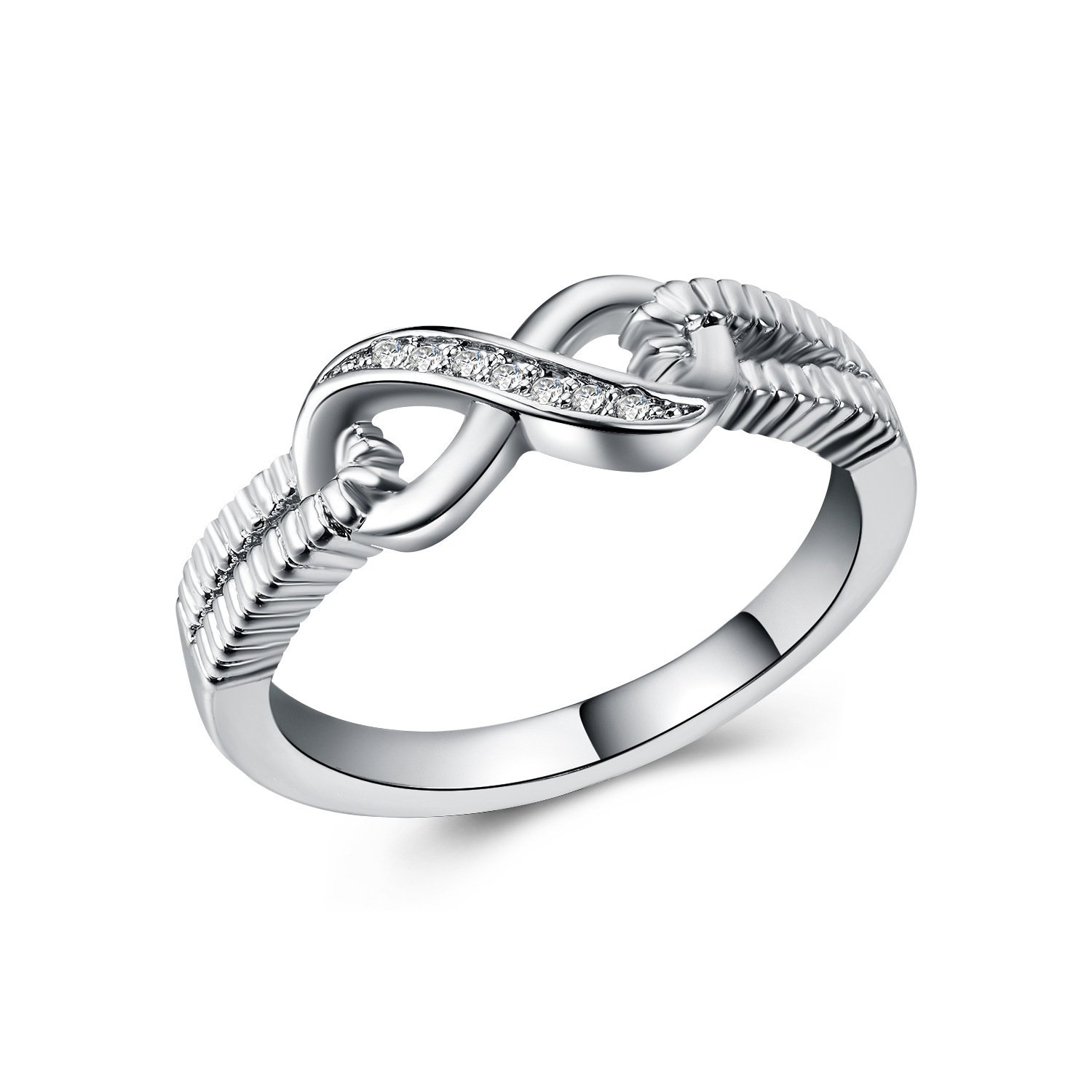 White Gold-Plated Zircon Wedding Ring – Timeless Elegance