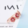 Pink Daisy Trio Ring – 925 Sterling Silver Floral Design