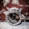 Vintage Dragon Engraved Ring – Bold Metal Statement Piece