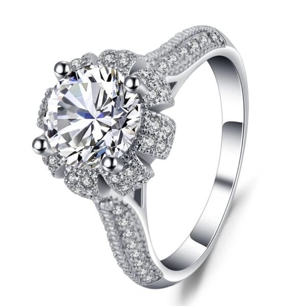 Elegant Zircon-Inlaid Couples Ring – Stylish Handmade Design