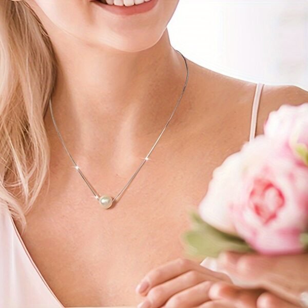 Single Pearl Necklace – 14K Gold-Plated Elegant Chain