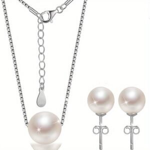 Single Pearl Necklace – 14K Gold-Plated Elegant Chain