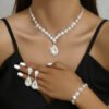 Celestial Elegance Bridal Jewelry Set – Necklace, Earrings & Bracelet